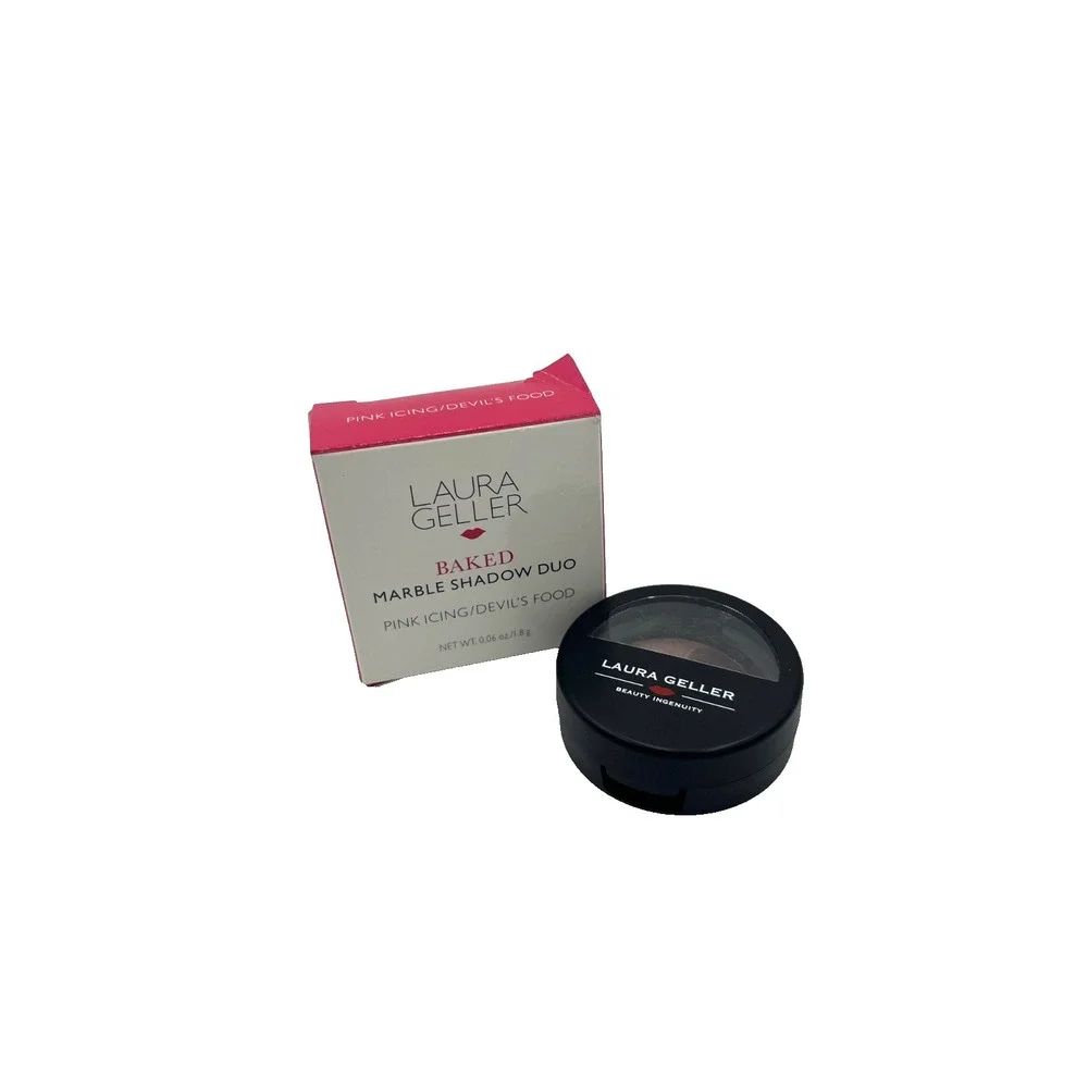 Laura Geller Baked Marble Eye Shadow Duo Pink Icing Devil's Food‎ 0.06oz / 1.8g